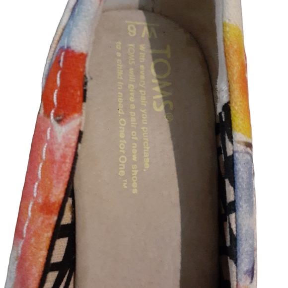 Tom's Women's Oahu Floral Canvas Espadrille Wedge Sandals Open Toe Size 6 - Picture 6 of 9